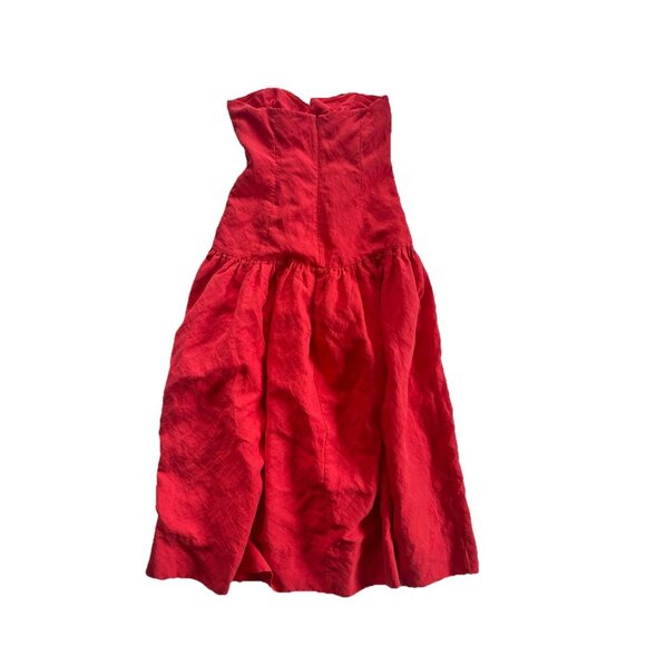 MARA HOFFMAN Augustina Dress Red Linen Size 8 - Picture 7 of 8